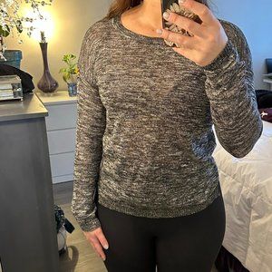 Scoop Neck Rayon Sweater - Black / Grey - Forever 21 Contemporary - Size Medium